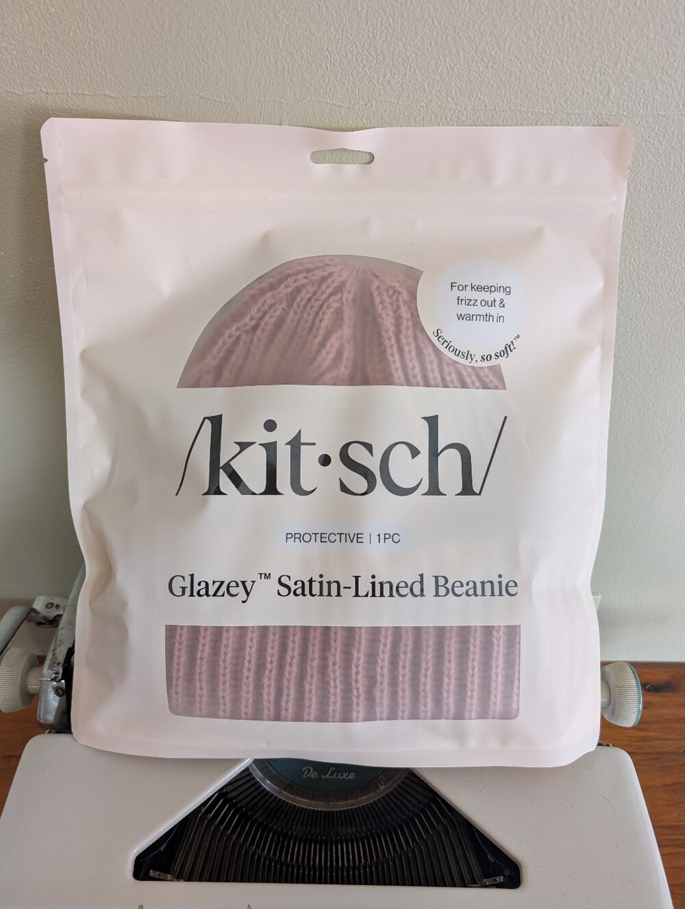 NWT Kitsch Glazey Satin-Lined Beanie - Blush Pink